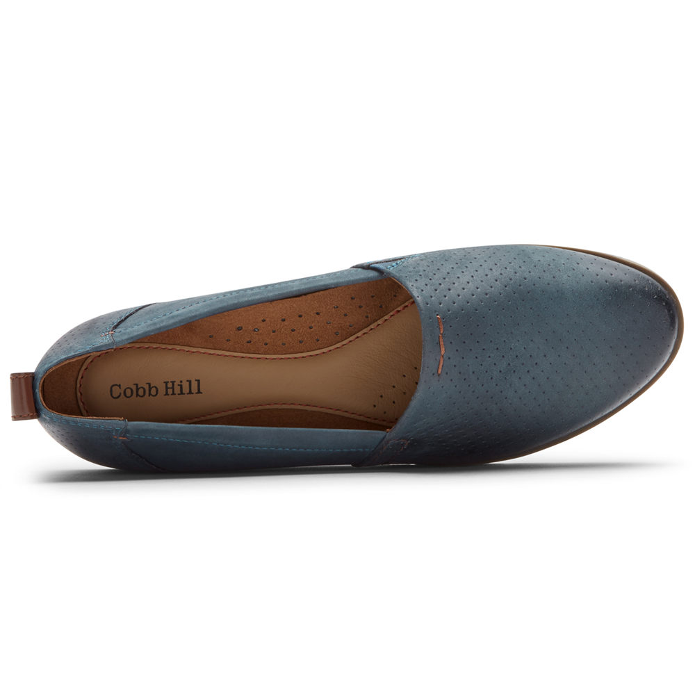 Rockport Slip-Ons Dame Blå - Cobb Hill Laci - XUSN78495